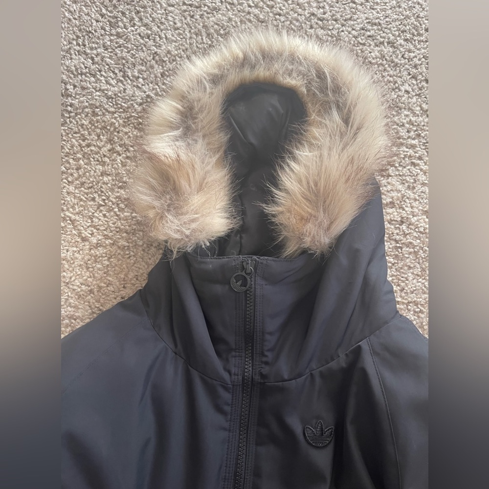 Women adidas fur puffer coat